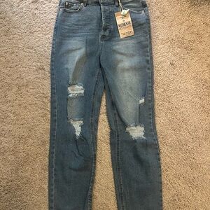 Vanilla Star Women's Light Blue Ripped Skinny Jeans